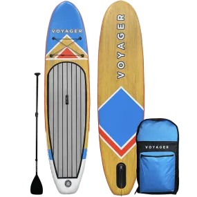 10'10" Woodgrain Voyager Inflatable SUP Package