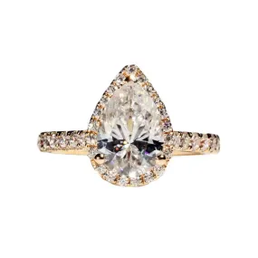 2.5 Carat Maisyn Pear Moissanite RIng in 18K gold