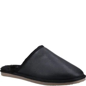 Black Coady Leather Slippers