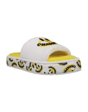 Champion Women's Plush Smile Slides White/Journey Yellow CP102032W