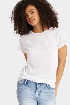 Cream Crew Neck Hi-Lo Top