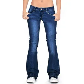 DressBetty - Women Bell Bottom Mid Rise Bootcut Jeans Flare Jeans for Slim Pants Trousers