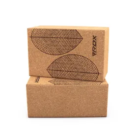 RDX D3 Cork Yoga Block Non-Slip Brick