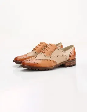 Two Tone Brogue Oxford Shoes for Women