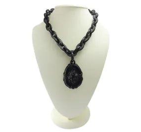 Victorian Vulcanite Cameo Necklace